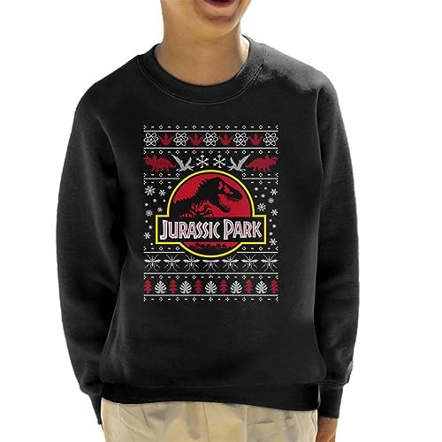 All+Every Jurassic Park Logo Christmas Knit Pattern Kid's Sweatshirt