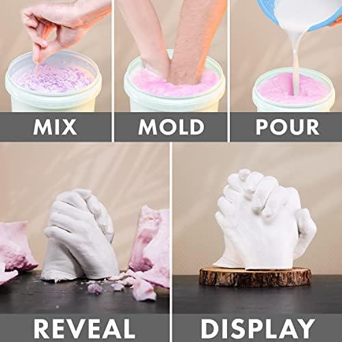 Hand Casting Kit By Craft It Up! - DIY Plaster Statue Molding Kit - Hand Holding Craft for Couples Activity Set - Unique Baby Shower, Anniversary, Wedding Gift - Baby Hand And Feet Mold Keepsake 2 41noweW24yL. AC