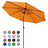 Tempera 9ft Patio Market Outdoor Table Umbrella with Push Button Tilt and Crank,...