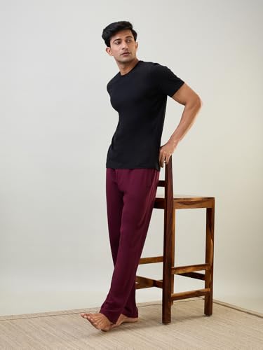 Image of Raymond SleepZ Men Regular Fit Solid Pattern Cotton Polyester Blend Trackpant