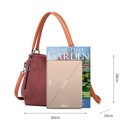 Bolso Tote de Lona para Mujer con Correa Ajustable miniatura 6