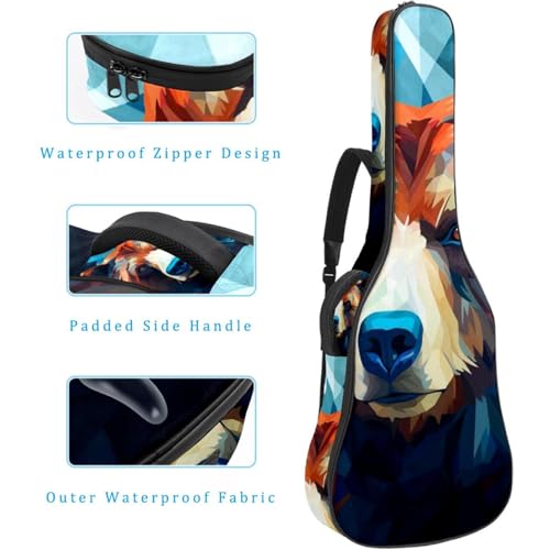 JRHEJTFZ Housse pour guitare acoustique de 1,9 cm d’épaisseur – Imperméable – Durable et élégant – Motif ours, Multicolore., 42.9×16.9×4.7 in, Motif imprimé tendance - Les Beatles, Paul McCartney, John Lennon, RIngo Starr, George Harrison JRHEJTFZ Housse pour guitare acoustique de 1,9 cm d'épaisseur - Imperméable - Durable et élégant - Motif ours, Multicolore., 42.9x16.9x4.7 in, Motif imprimé tendance – Image 5