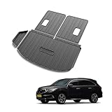 Actkill Cargo Mat & Backrest Mats Compatible with Acura MDX 2014-2020 - Black TPE All Weather Waterproof Rear Cargo Liner Rear Trunk Liner Back Seat Cover Protector