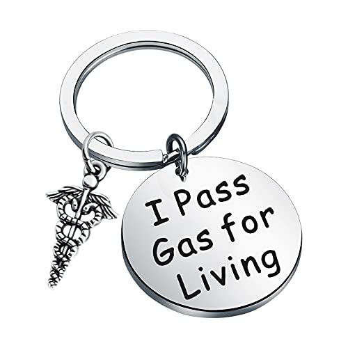 HOLLP Anesthesiologist Anesthesia Gift CRNAS Gift I Pass Gas for Living Keychain Medical Student Sur