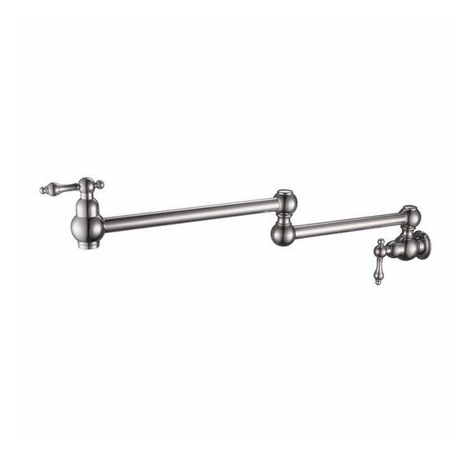 Cudtapi Brushed Stainless Bathroom Faucet Solid Brass Pot Filler Tap Double-Jointed Swinging Wall Mount Kitchen Faucet Multiple Colors(Brushed Stainless)