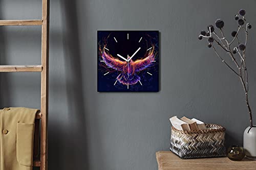 Horloge murale décoration toile le salon au motif oiseau moderne 30x30