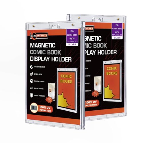 Crystal Clear One Touch-values 2ct Magnet-cases Silver Display-System UV-protected Premium MINT-comic Slab Protectors for Wall-mounting Paper 11x14