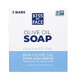 Kiss My Face Naked Pure Olive Oil Soap, Moisturizing Bar Soap, 4 Oz Bars, 3 Count, 12 Oz
