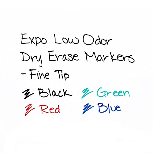 Expo Low-Odor Dry Erase Markers, Fine Point, 12-Pack, Assorted Colors #TOP3