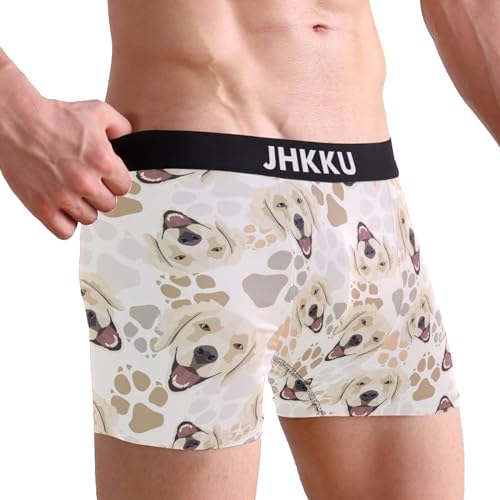 Men's Boxer Briefs Golden Retriever Dog Boxer Shorts Soft Comfort Trunk Underwear for Men No Fly3