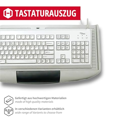 Gedotec Extracto de Teclado para Montaje bajo el Escritorio, 1 Juego de cajones para Teclado para Montar Debajo del Escritorio, Color Gris, Bandeja extraíble para Debajo del Escritorio - imagen 3