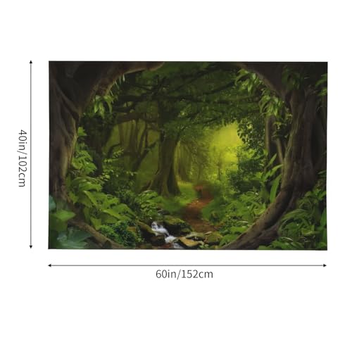 Tapiz de bosque verde con arroyo para transformar la decoración de tu salón o dormitorio 7
