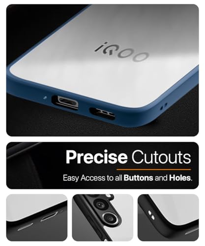 Image of WOW IMAGINE Shockproof Hybrid Back Cover for iQOO Z9s Pro 5G | Vivo T3 Pro 5G | Hard Slim fit Back Case | PC & TPU | Clear Transparent Case - Blue