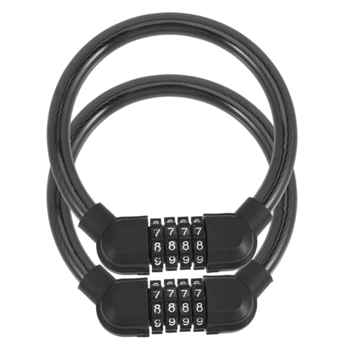 BATHVEVE 2個 四位字パスワード式耐摩耗バイクロック 頑丈なケーブルロック 自転車 電動バイク オートバイ対応 盗難防止になサイクルアクセ