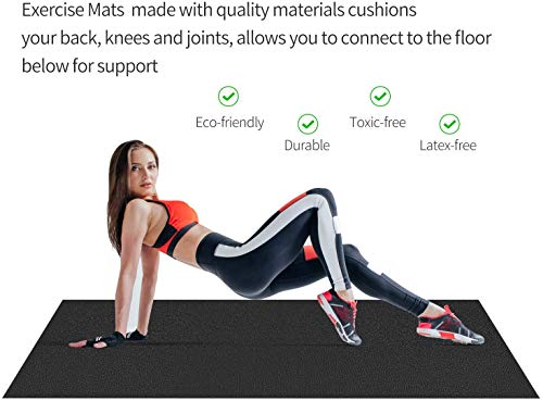Exercise Bike Mat Health & Fitness Exercise Equipment Mat- Anti Fatigue Floor Mat, Fitness Mat, Treadmills Mat, Jump Rope Mat, Gym Mat Used On Hard Floors And Carpet Protection 24"X48" #TOP3