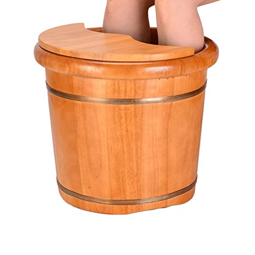 Baño de pies de madera maciza con masajeador