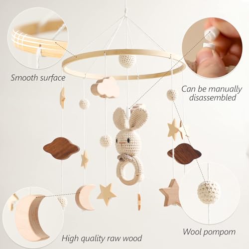 Support mobile pour bébé en bois le cadeau de naissance idéal pour berceau - 2