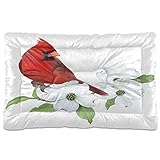 Spring Dogwood Cardinal Dog Bed Beautiful Bird Medium Pet Bed Mat Non Slip Cat Beds Pad Mats Soft Dogs Bed Pillows Small Pets Blanket Cushion