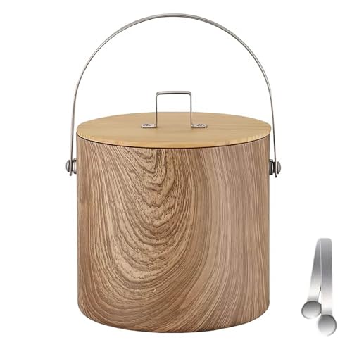 Cubitera para champán, Enfriador de Vino portátil de Doble Pared, cubeta de Hielo de Acero Inoxidable Resistente a la corrosión para Fiestas, hogar (1.4 L (0.36 GAL))