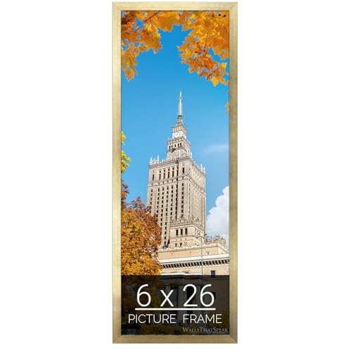 wallsthatspeak 6x26 Gold Picture Frame for Puzzles Posters Photos or Artwork