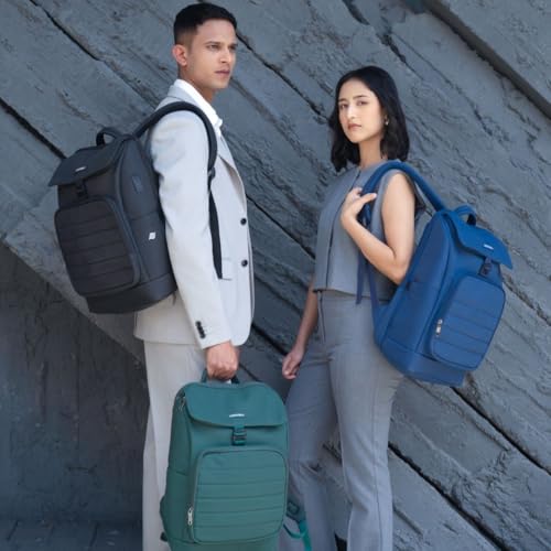 Image of Assembly Stark Laptop Backpack for Men Women 15.6 Inch Office Travel Bag with Trolley Sleeve Ergonomic