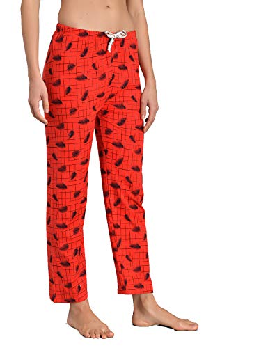 Image of KOTTY Red Cotton Printed Women Pyjama