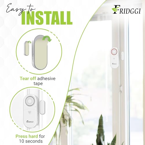 Fridggi FRIDGGI-125691 3In1 Alarm - Door Ajar Alarm, Door Chime With Delay, 0/5/10/30/60 Seconds, 2/5 Minutes, Close Door Reminder, 80 To 120 Db, Time Delay Door Alarm When Left Open thumb #5