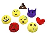 YINGGG Cute Mini Emoji Cushion Pillow Kids Soft Toy Gift Bag Accessory Set of 8 (Style 3)