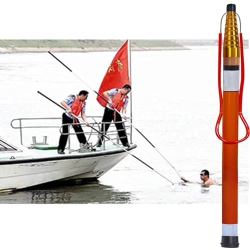 IEOWY Poste Salvavidas telescópico de Fibra de Vidrio para Rescate, con diseño Reflectante y Luminoso, Ideal para Barcos, Yates y Lagos (tamaño: 1,2-5,5 m (4,9-18 pies) de Largo)