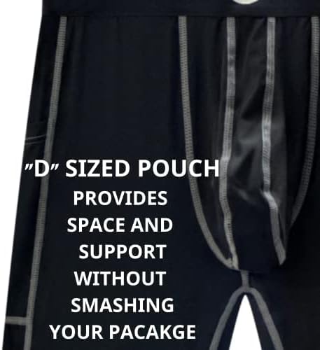 Miniatura 4 de Real Men D Pouch - Pantalones de compresión para hombre, leggings para hombre, pantalones de yoga, medias, capa base para hombres clima frío, Blanco