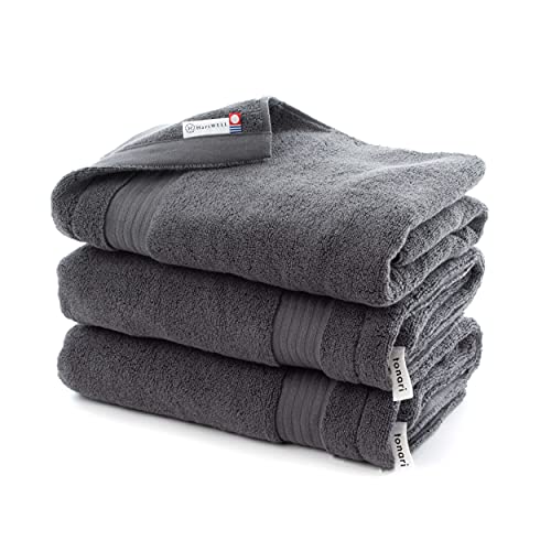 ハートウエル 今治タオル わたしのホテルタオル バスタオル 3枚セット ダークグレー