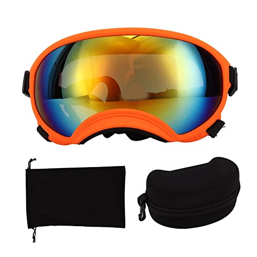 Dog Sunglasses Doggles, UV Protection Wind Dust Fog Pet Glasses Eye Wear with Adjustable Strap & Eyeglass Case for Medium Dog Outdoor Riding Driving (Orange Frame Red Lens) Dog Sunglasses Doggles, UV Protection Wind Dust Fog Pet Glasses Eye Wear with Adjustable Strap & Eyeglass Case for Medium Dog Outdoor Riding Driving (Orange Frame Red Lens)