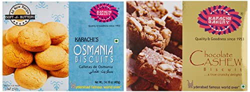 Image of Karachi Bakery Osmania Biscuits, 400 Gram, Chocolate Cashew Biscuits, 400 Gram