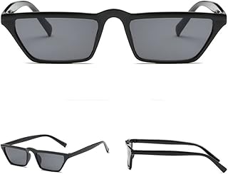 Gafas de sol para mujer, parte superior plana, montura de gafas de sol vintage, color negro y rojo