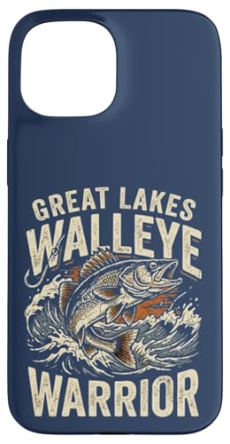 Great Lakes Walleye Warrior Vintage Fishing Angler Lake Fish �X�}�z�P�[�X iPhone 15 �p
