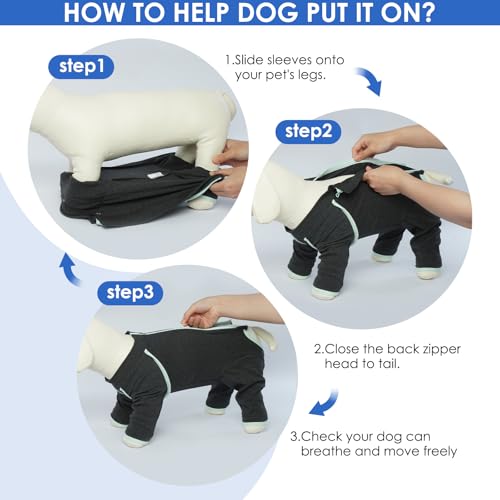 Morvigive C303-689SHF-GREY-M Dog Surgery Suit Male Neuter thumb #3