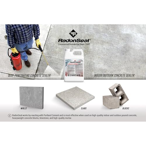 RadonSeal Plus Outdoor/Indoor Concrete Deep Penetrating Protectant Sealer, Reduces Moisture, Strengthens, & Reduces Radon Gas Levels, 5 Gallon Bucket - Thumbnail 3