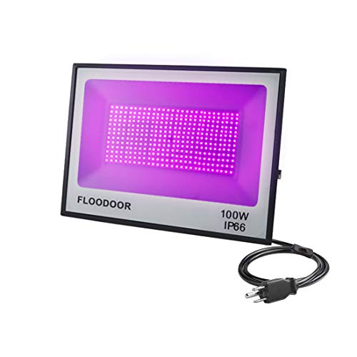 Floodoor 100W LED Black Light for Party Flood Light Party Light , Flood Lights with IP66-Waterproof Prefect for Blacklight Party, Fluorescent Poster, Fishing Body Paint,Stage Lighting,Disco Lights