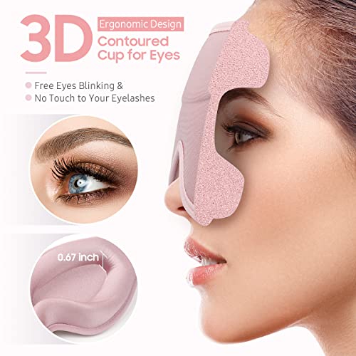 Behoomi Sleep Mask, Premium Eye Mask For Sleeping, Completely Blackout, Superior Soft Comfort, Upgraded 3D Ergonomic Designed Sleeping Mask For Home, Office, Travel, Meditation, Yoga, Pink #TOP2