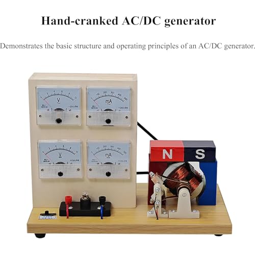 Generador CA/CC de manivela, kit de experimento científico para actividad de generador de motor, enseñanza e investigación experimental, demostración de laboratorio