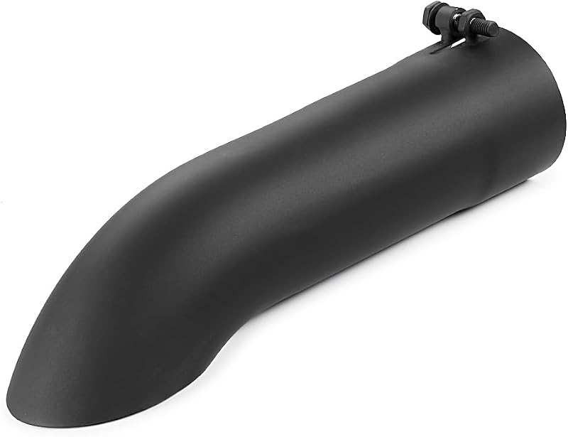 Ponteira de escapamento com entrada de 7,62 cm LCGP, saída curvada, aço inoxidável preta – 30,48 cm