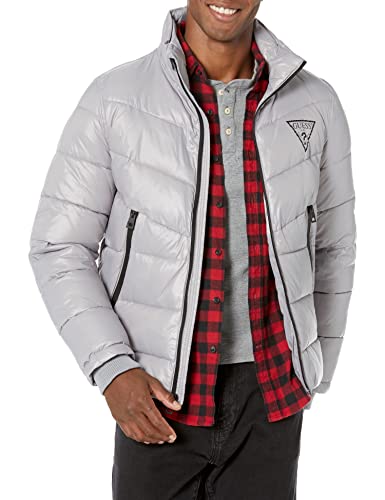 Image of GUESS Men's Midweight Logo Oversized Zip Puffer