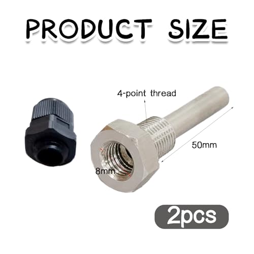 2 Stück 50mm Tauchhülse 1/2 Zoll,Multifunktional 8 x 50mm Tauchhülse,Edelstahl Material,Geeignet Für Temperaturfühler Thermoelementhülsen Tauchschutzrohre,Blindschlauch Für Solarenergie,Wasserspeicher