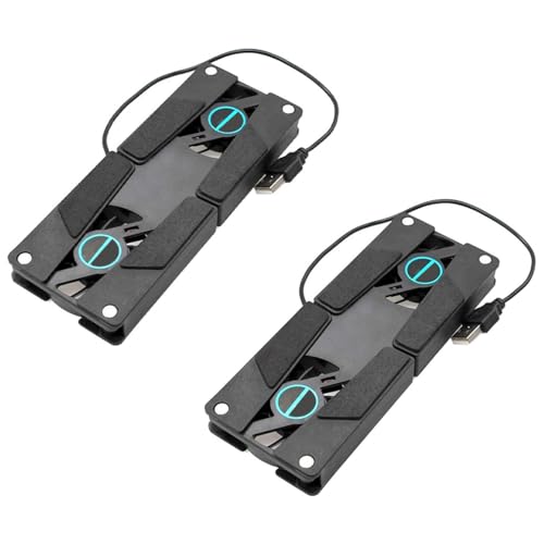 TOVINANNA Almohadilla de Enfriamiento Paquete de 2 Unidades para Computadora Portátil Doble Ventilador, Soporte Ventilado Plegable de Abs, Fácil de Almacenar para Laptop