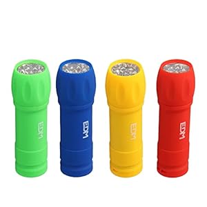 eDM Rubber – Mini torcia in gomma, 9 LED, colori assortiti