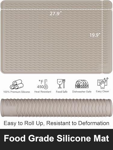 Stove Top Covers for Electric Stove, Food Grade Heavy Duty Silicone Glass Stove Top Cover Protector, Induction Cooktop Protector, Heat Resistant Range Ceramic Stove Top Covers Mat, Oven Cover