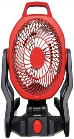 Ecarke 7" Portable Floor Fan Compatible with Milwaukee 18V Battery & AC Power 3500RPM High Airflow Cordless Fan with Hook 3-Speed Quiet Operation for Jobsite Camping Tent (Battery Not Included)