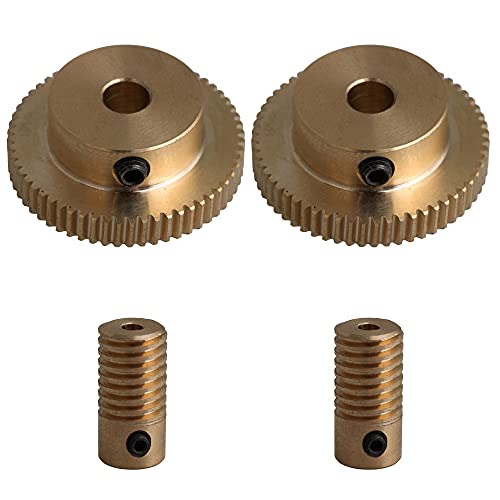 CNBTR Lot de 4 engrenages à vis sans fin en laiton 1:60 0,3 cm Réducteur 0,5 Modulus 60T Cover