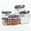 ProKeeper+ Airtight Food Storage Container Set – Clear Plastic Flour and Sugar Canister Set with Magnetic Accessories for Kitchen Organization (Grey, 9-Piece) #1