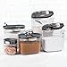 ProKeeper+ 9-Piece Airtight Food Storage Container Set – Clear Plastic Flour and Sugar Canister Set with Magnetic Accessories for Kitchen Organization (Grey, 9-Piece)